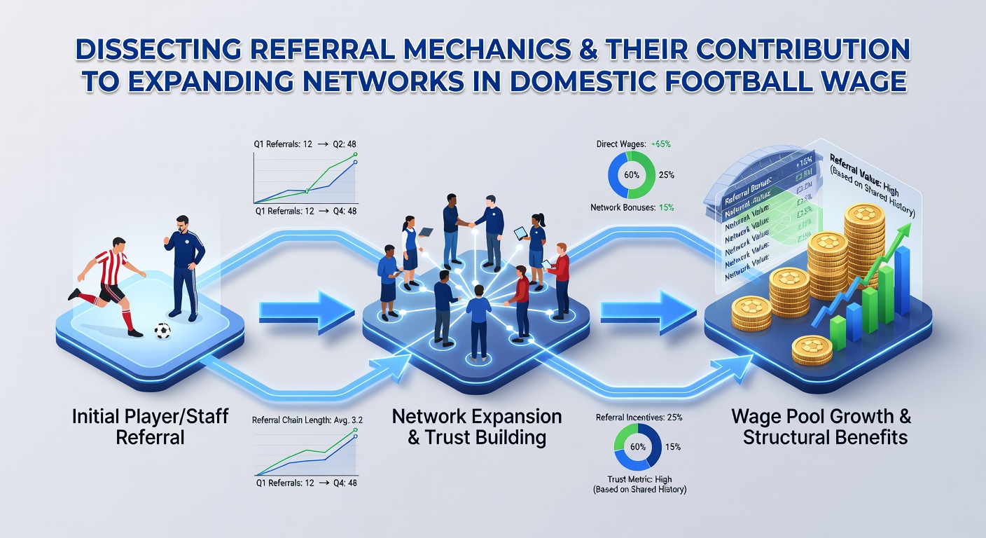 Diagram showing interconnected betting users expanding through referral links in football wagering networks