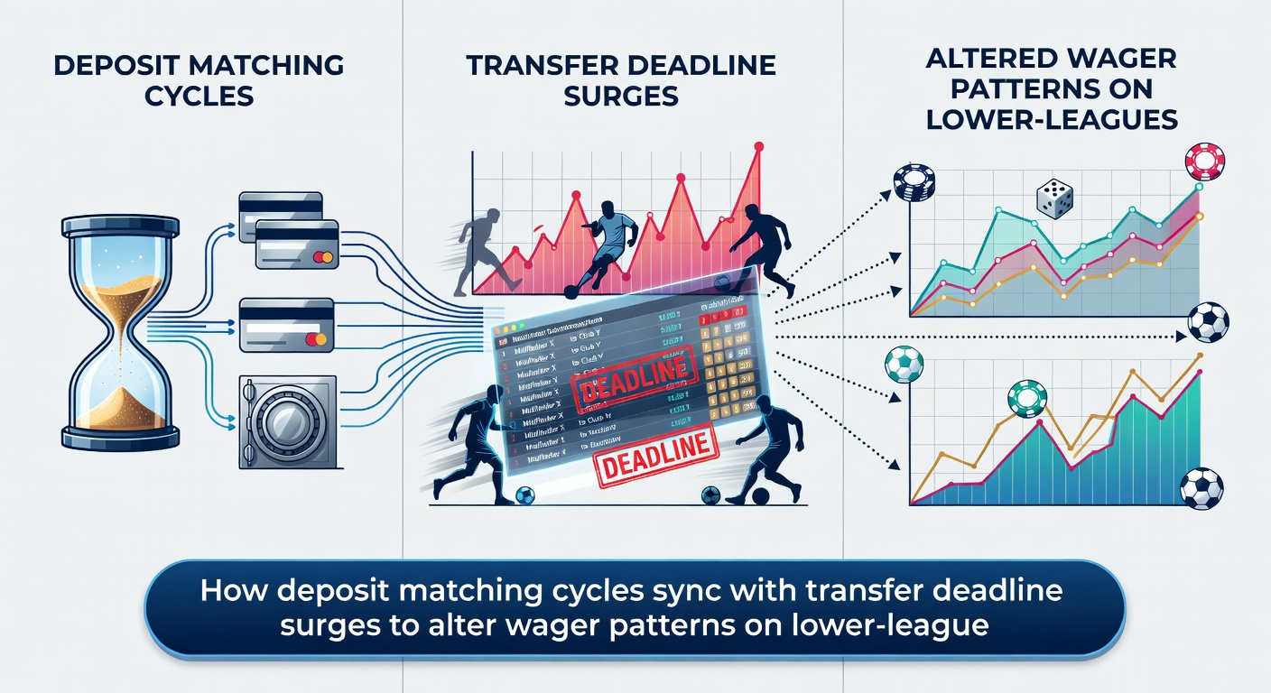 Graph displaying wager volume spikes on lower league matches aligned with January transfer deadline and deposit bonus cycles