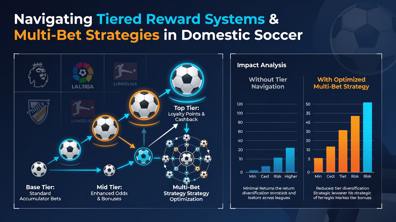 Soccer fans reviewing accumulator bets on mobile devices during a domestic league matchday